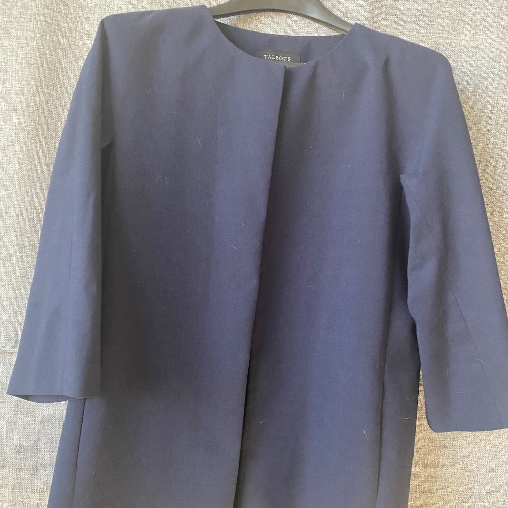 Open 3/4 sleeve navy jacket
